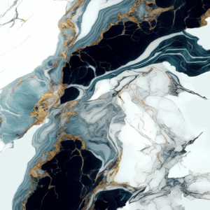 Panneaux en PVC Aqua Noir Gold – marbre noir et aqua