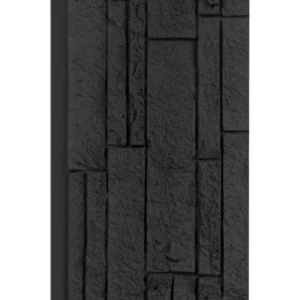 Panneau Mural 3D PU TD-04 Pierre Noir Charbon