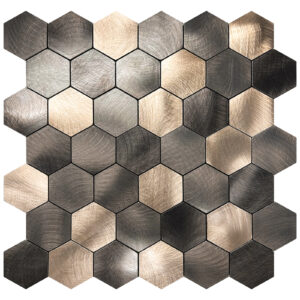 Plaquettes de Parement en Mosaïque Brushed Metallic Hexagonal