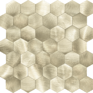 Plaquettes de Parement en Mosaïque Brushed Gold Hexagonal