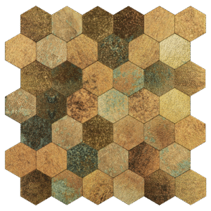 Plaquettes de Parement en Mosaïque Mix Golden Hexagonal